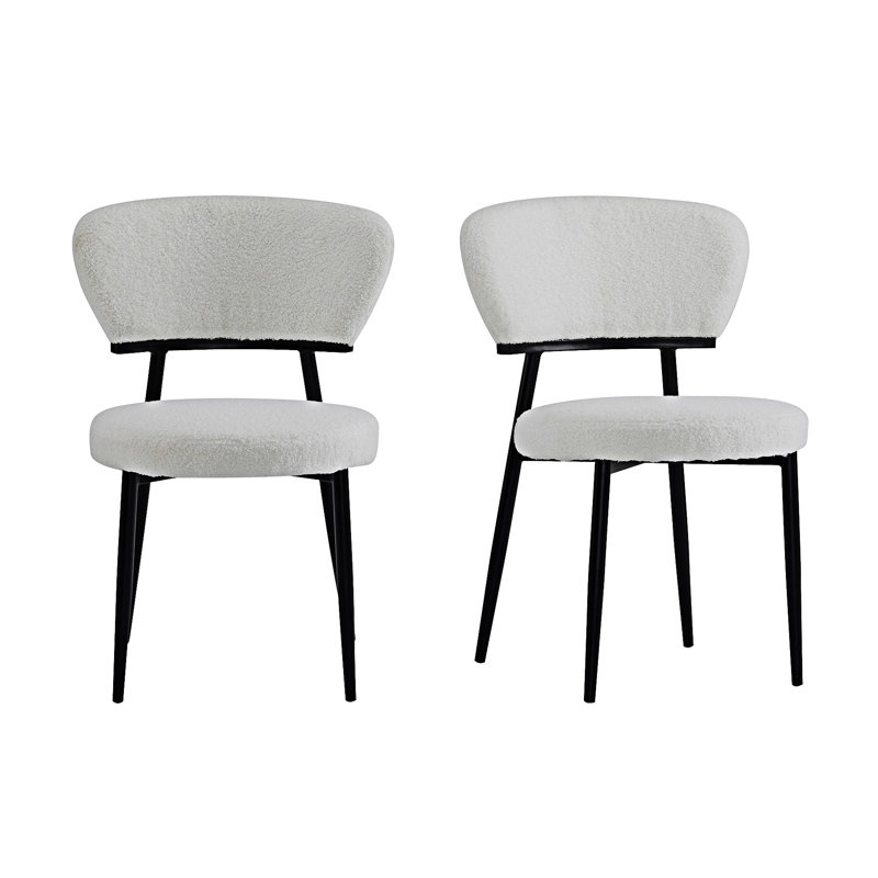 Chaise d'appoint rembourrée (ensemble de 2), Blanc