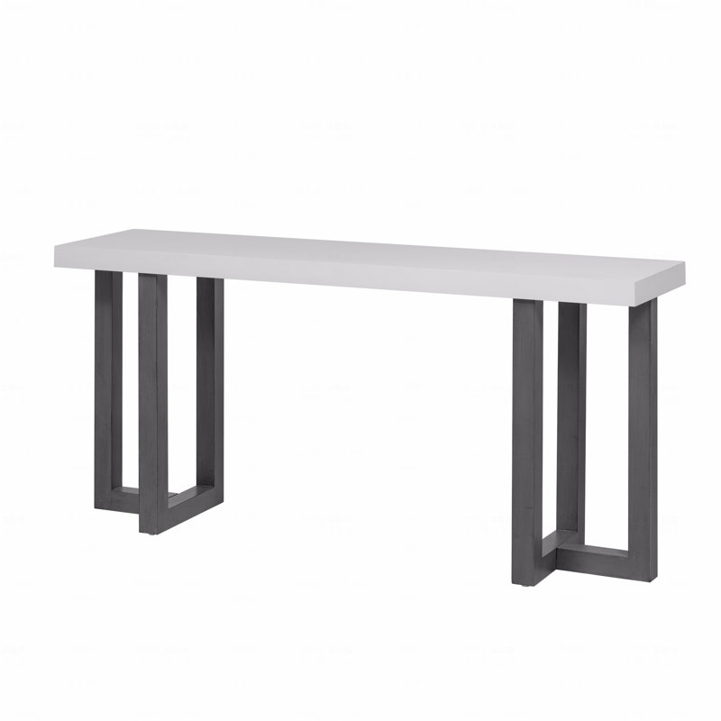 Console Table With Solid Pine Legs, White