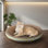 Lit à griffer ovale en carton pour chat, patin à griffer pour chat haute densité, protecteur de meuble ergonomique incurvé, 17,3 x 13,6 x 4,5 po