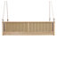 Lit balançoire double en bois massif d'extérieur classique, structure de balançoire en rotin de jardin avec longues cordes pour la piscine, la cour arrière-129577757