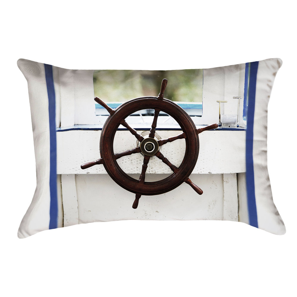 Anwar Boat Wheel Indoor/Outdoor Lumbar Pillow