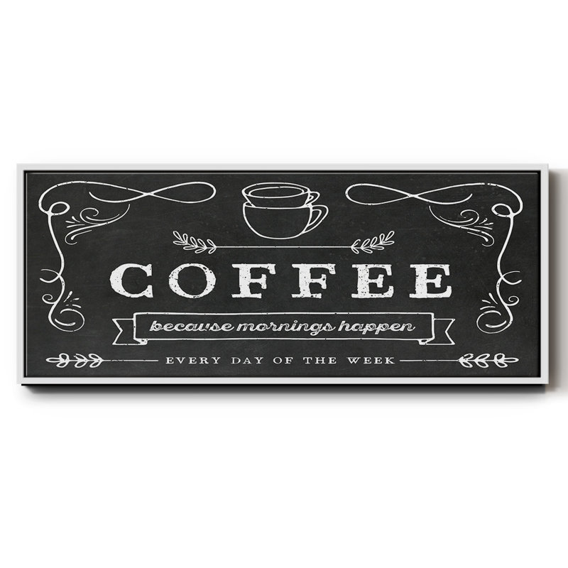 «Coffee Everyday», toile encadrée, H 12 po x l 30 po