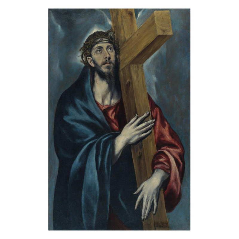 «Crist amb la Creu» par El Greco - Estampe numérique, H 28 po x l 22 po