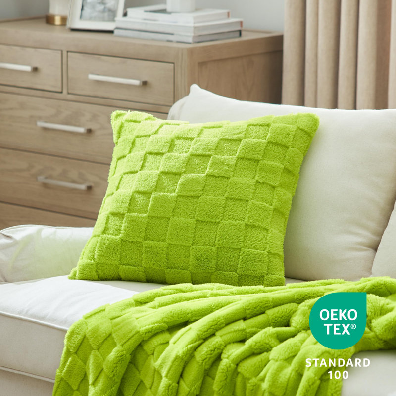 Housses de coussin à rayures, Vert citron