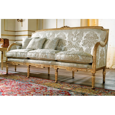 76" Round Arm Sofa with Reversible Cushions