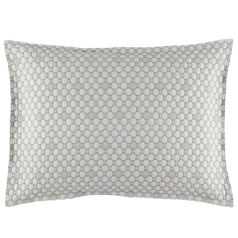 Lodi Matelasse Sham, Standard, Silver
