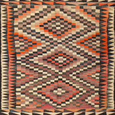 Tapis brun à motif géométrique Zalewski