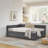 Upholstered Tufted Bed Frame With Two Drawers, Sofa Bed Frame With Comfortable Backrest And Armrests-753382440