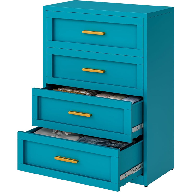 Metal 4-drawer Dressing Table, Blue