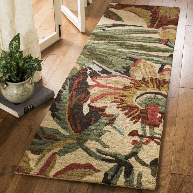 Arber Jardin Hand Tufted Wool Floral Rug, Square 5'
