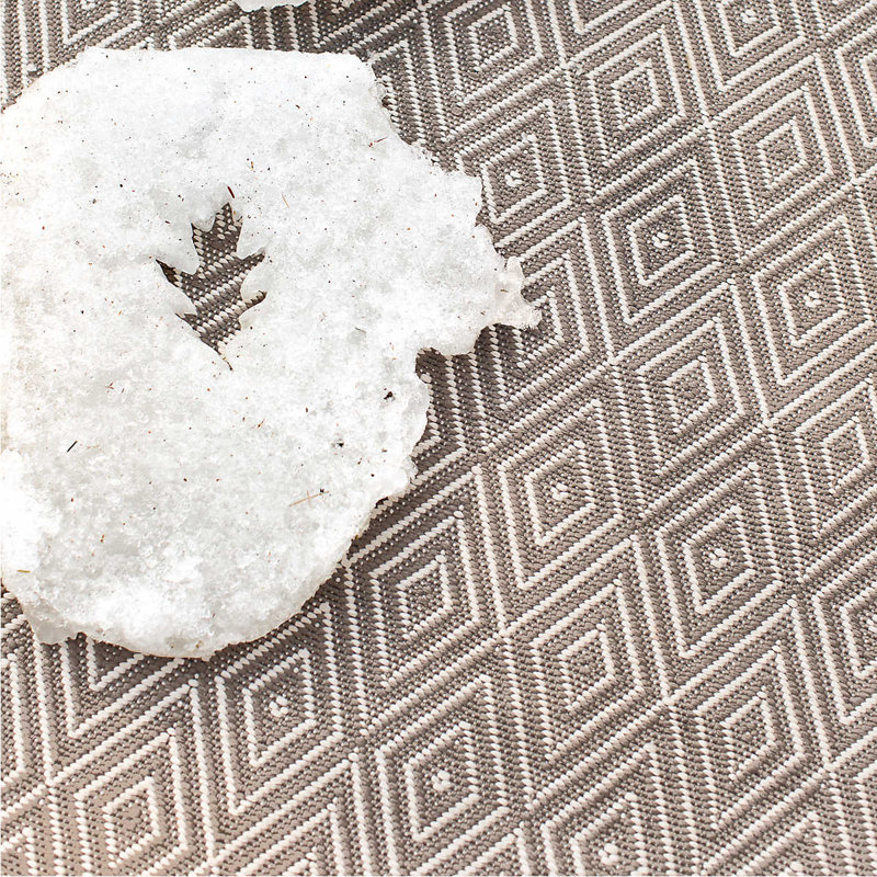 Diamond Flatweave Geometric Area Rug, Rectangle 4' x 6', Fieldstone/Ivory