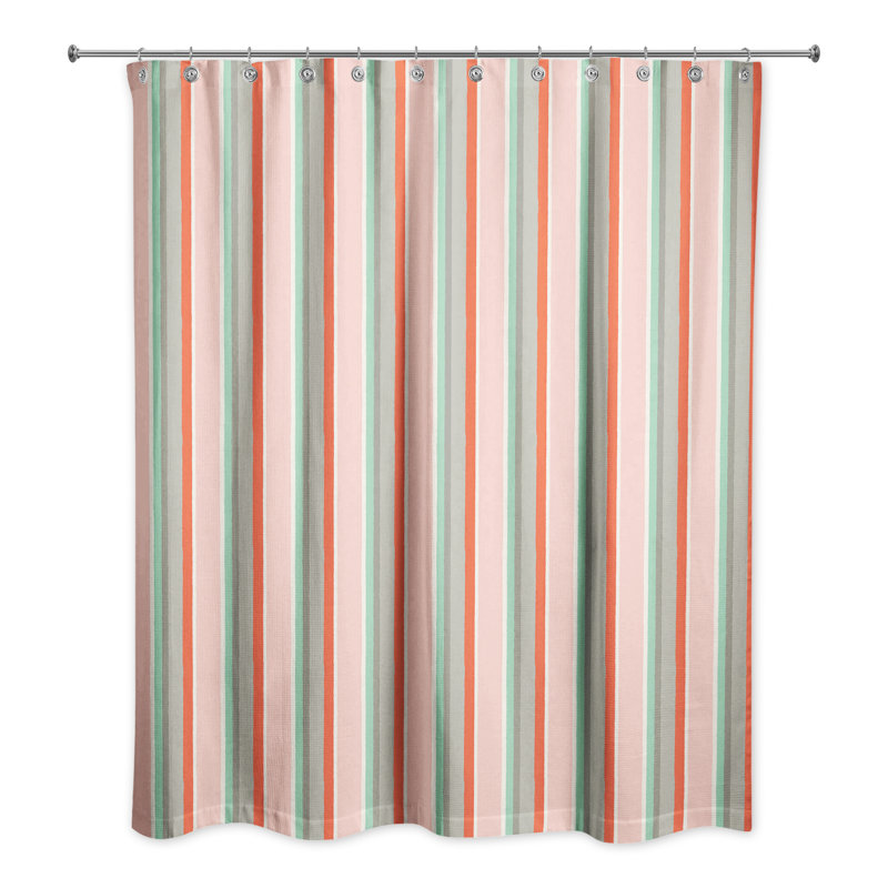 Rideau de douche simple Mathes, Rose