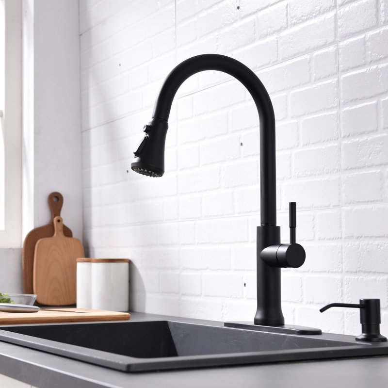 Robinet de cuisine avec douchette extractible Robinet de lavabo de cuisine à poignée simple avec douchette extractible à 2 voies