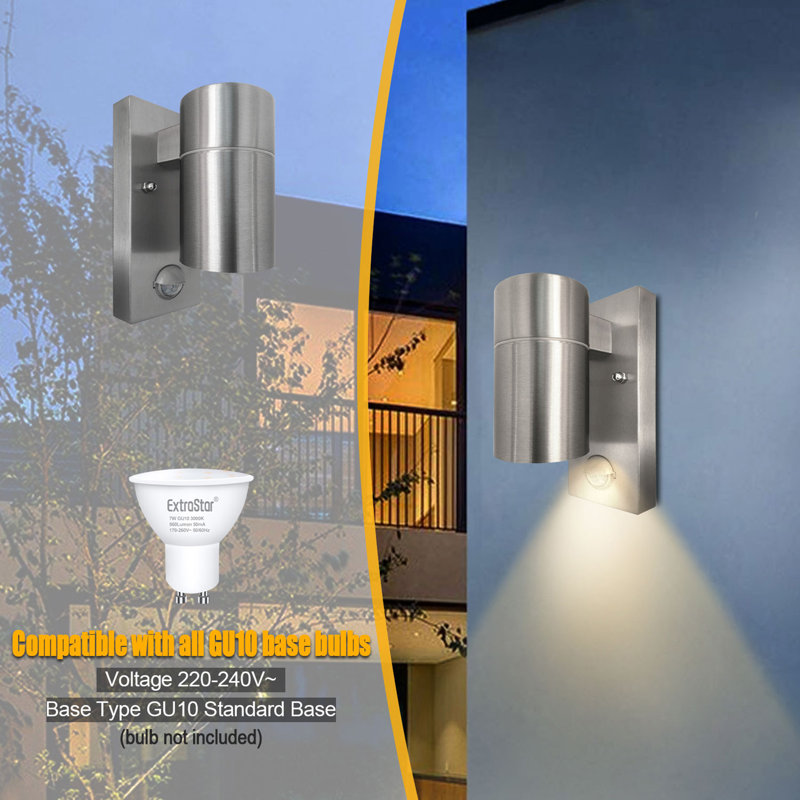 2 - Bulb Outdoor Sconce, Silver
