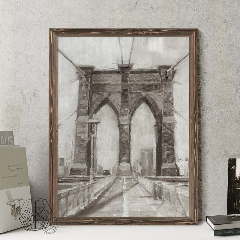 « bridge crossing i » par paul cezanne-cadre photo, reproduction d’art, H 32 po x l 44 po x 1,25 po, Espresso Framed Canvas
