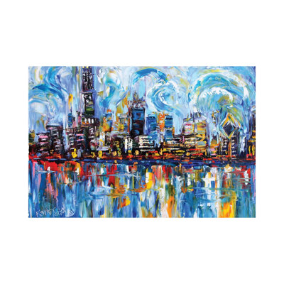 Chicago Skyline by Karen Tarlton - Wrapped Canvas Painting