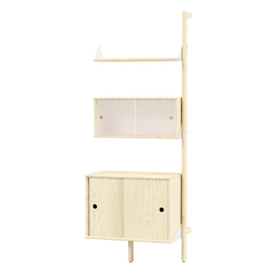 Branch 31.5 " W Solid Wood Powder Coated Steel Storage Rack