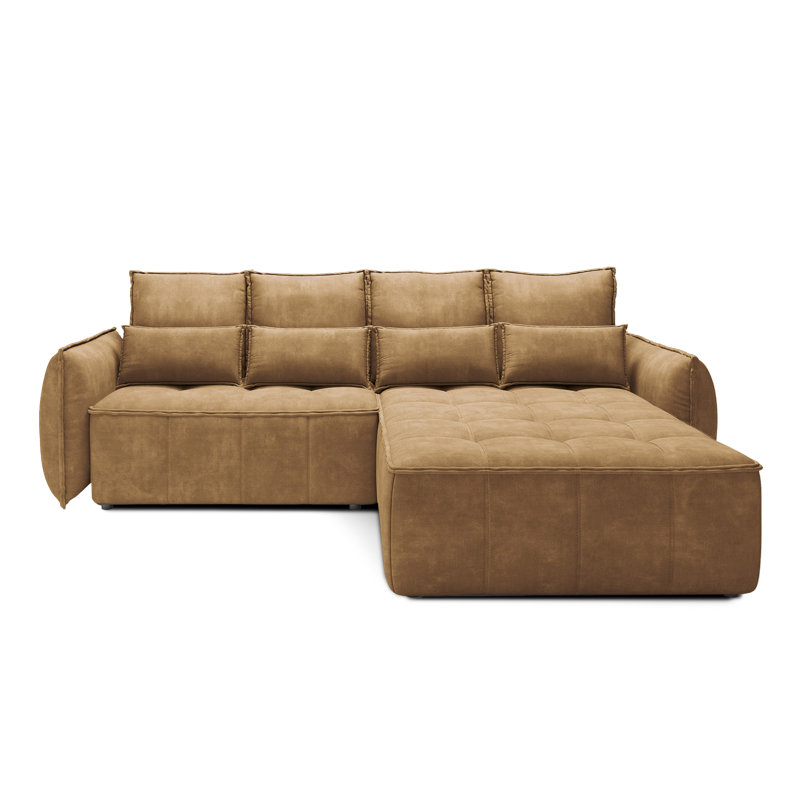 Bonella 4 Seater Sofa Bed, Brown, Right Hand Facing