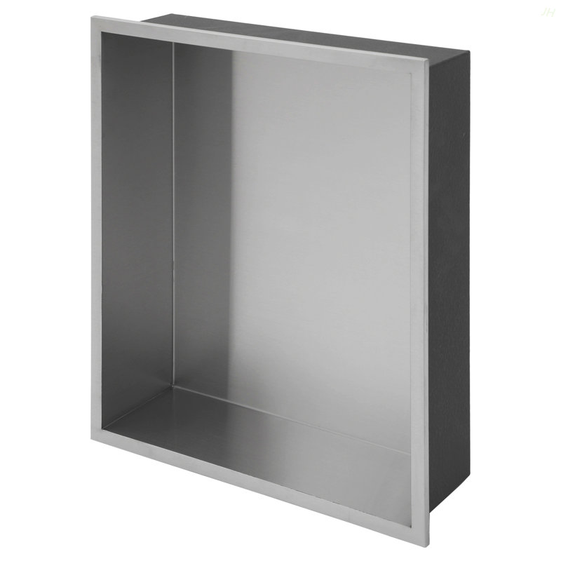 Niche de douche en acier inoxydable 15 po x 13 po, nickel brossé, Nickel brossé