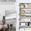 Garde-manger autoportant de 70 po de hauteur, 6 tablettes avec 2 portes réglables et 4 portes, garde-manger blanc tendance, réglable, portes pour le rangement de la salle à manger