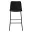 Chaise de bureau noire en métal avec siège en similicuir