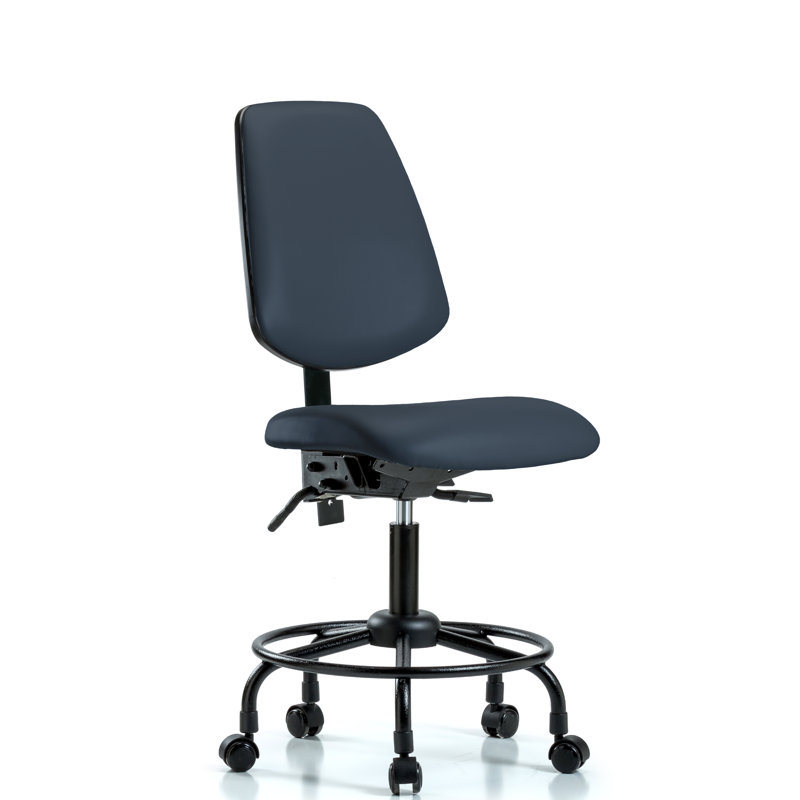 Eloise Drafting Chair, Casters, Imperial Blue, Included