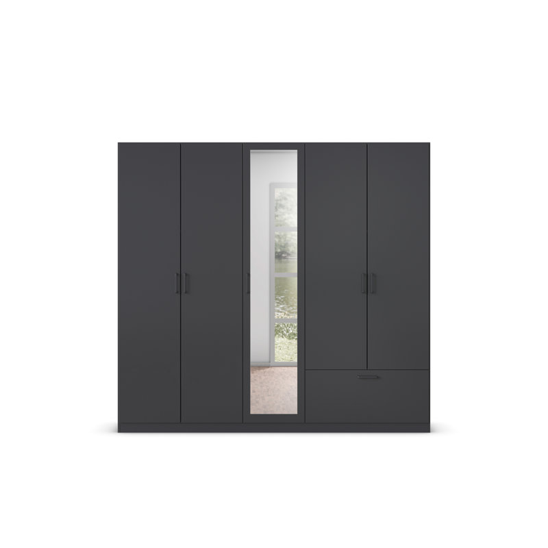Bari Manufactured Wood Wardrobe, Metallic grey