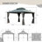Hardtop Gazebo Permanent Outdoor Gazebo with Galvanized Steel Double Roof, Aluminum Frame, Curtains and Netting for Patio Lawn and Garden-116662498-116662499