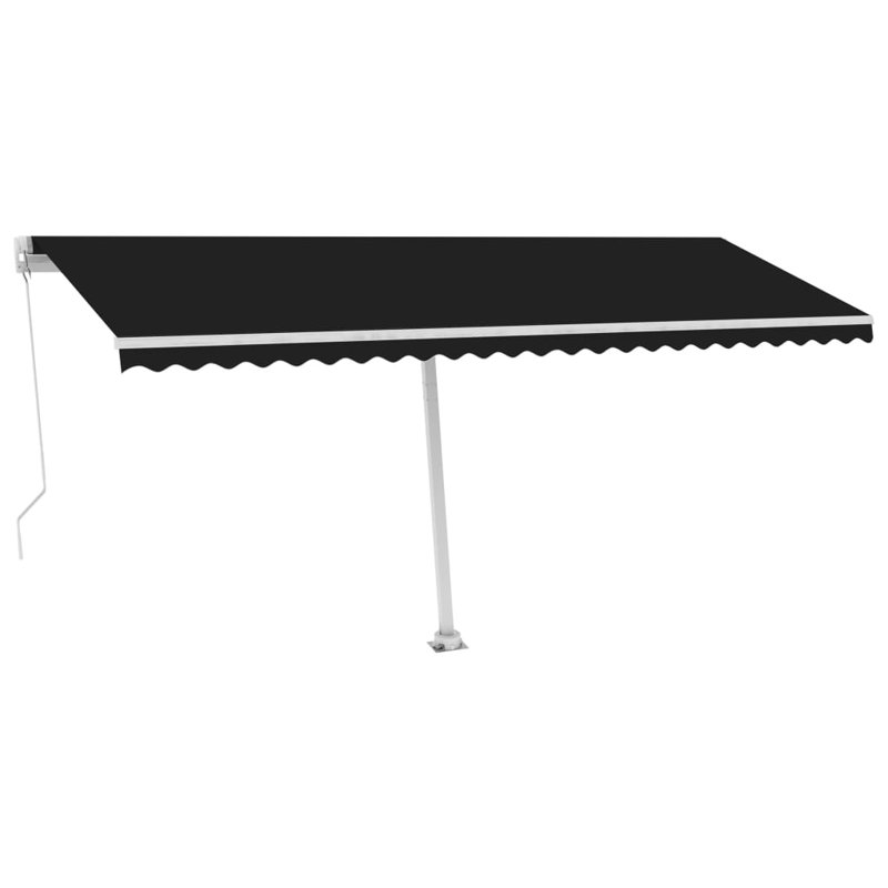 Auvent rétractable avec manivelle VidaXL, H 96,46 po x l 118,11 po x P 118,11 po, Couleur unie, Noir