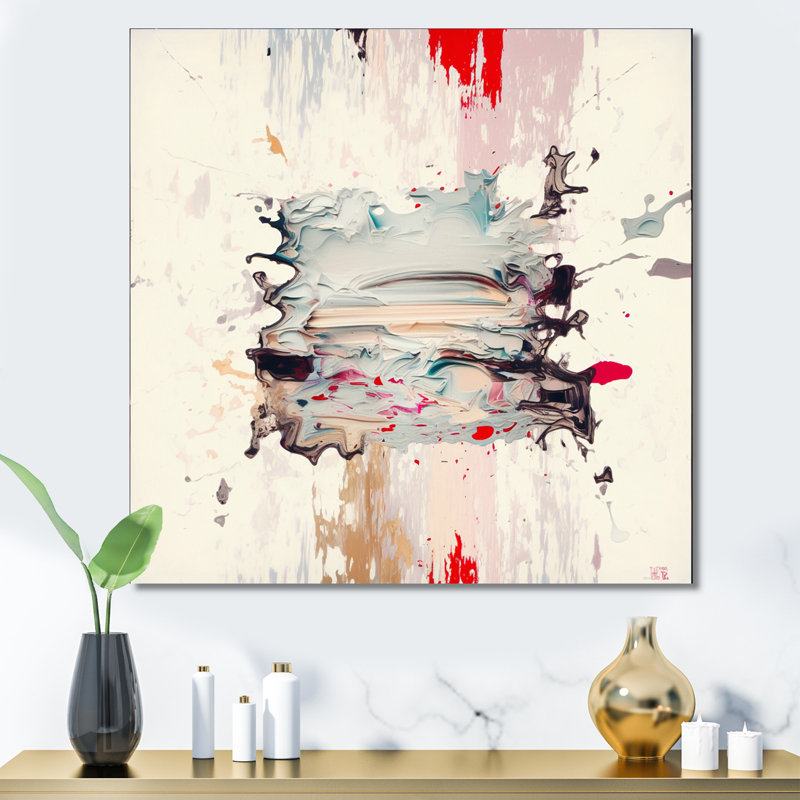 «Dancing Alone Minimal Abstract Paint I», peinture abstraite murale, salon, H 16 po x l 16 po x P 1 po, Toile tendue