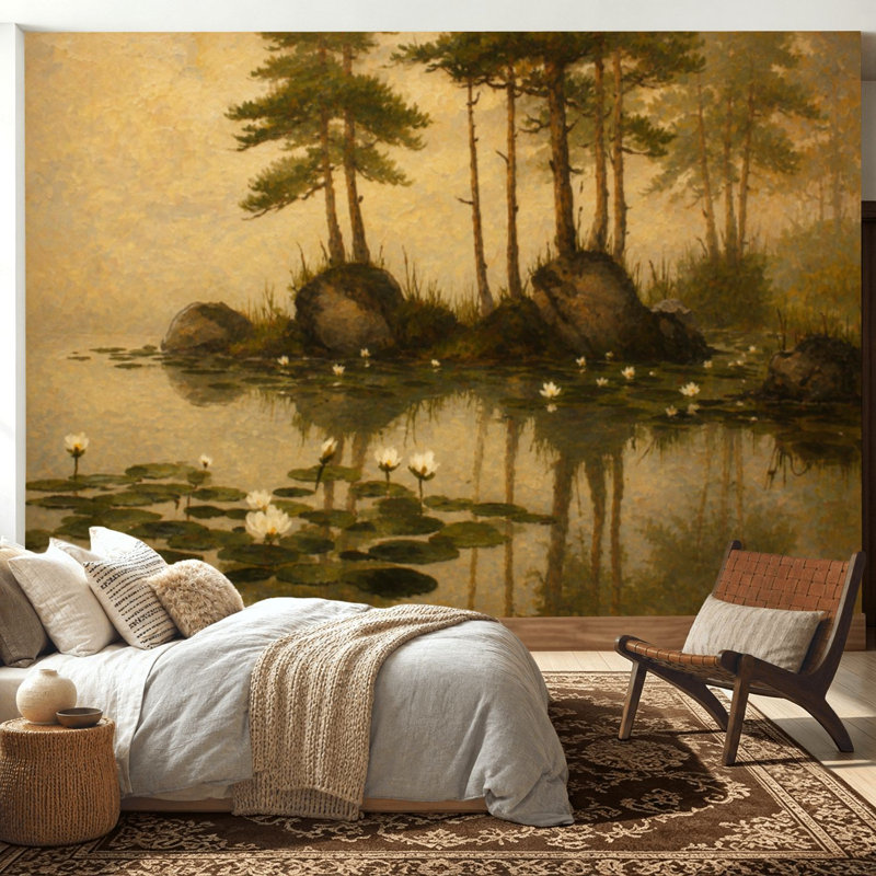 Papier peint adhésif auto-adhésif moderne pour la chambre à coucher Peel and Stick L 100 "x l 144" avec impression de style impressionniste