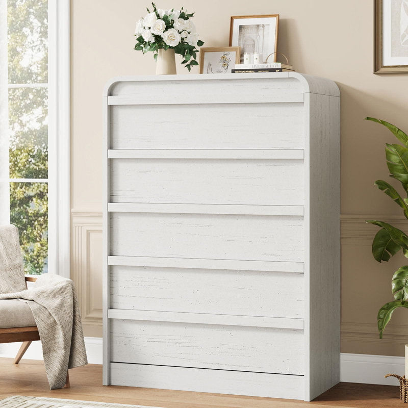 Commode 5 tiroirs Modern Modern, Blanc