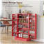Armoire de cuisine autoportante de 41 pouces avec 12 portes, 5 portes doubles et 5 tablettes réglables HOMcom, rouge-312153302