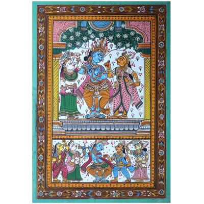 Lord Krishna With Rukmini And Satyabhama