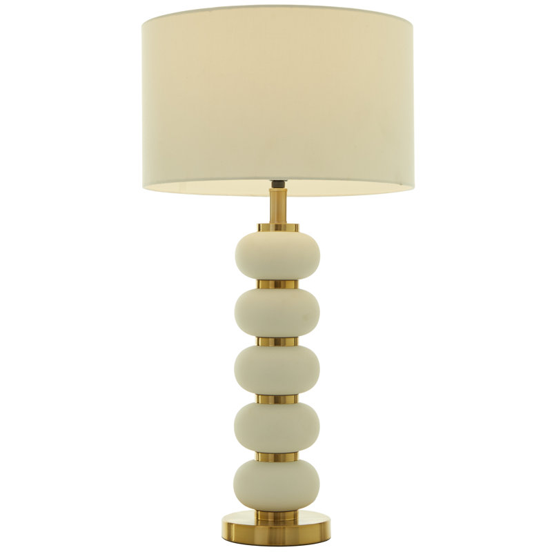 Lampe de table en métal avec abat-jour tambour, Or
