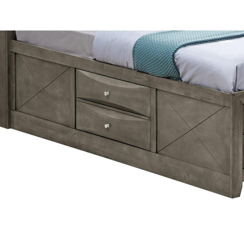 Marilla Twin Storage Bed, Gray, Gray, Twin