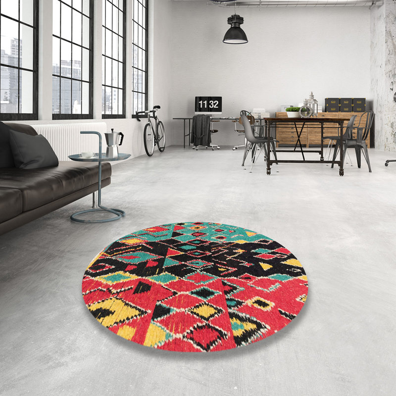 Abstract Indoor Rug, Round 8'
