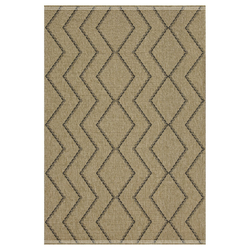 Jute/Black Indoor/Outdoor Area Rug, Rectangle 7'10" x 10'3"