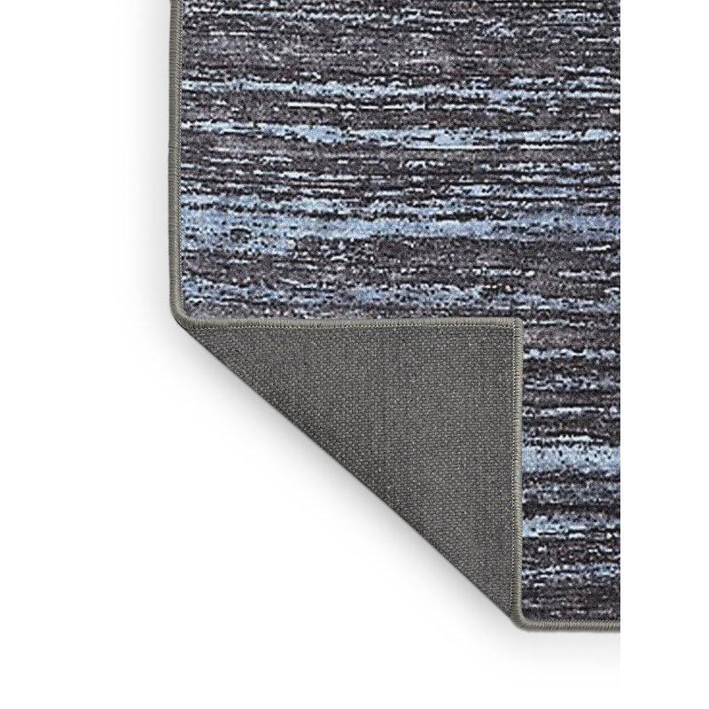 Tapis abstrait noir / bleu, Rectangle 3 pi x 5 pi