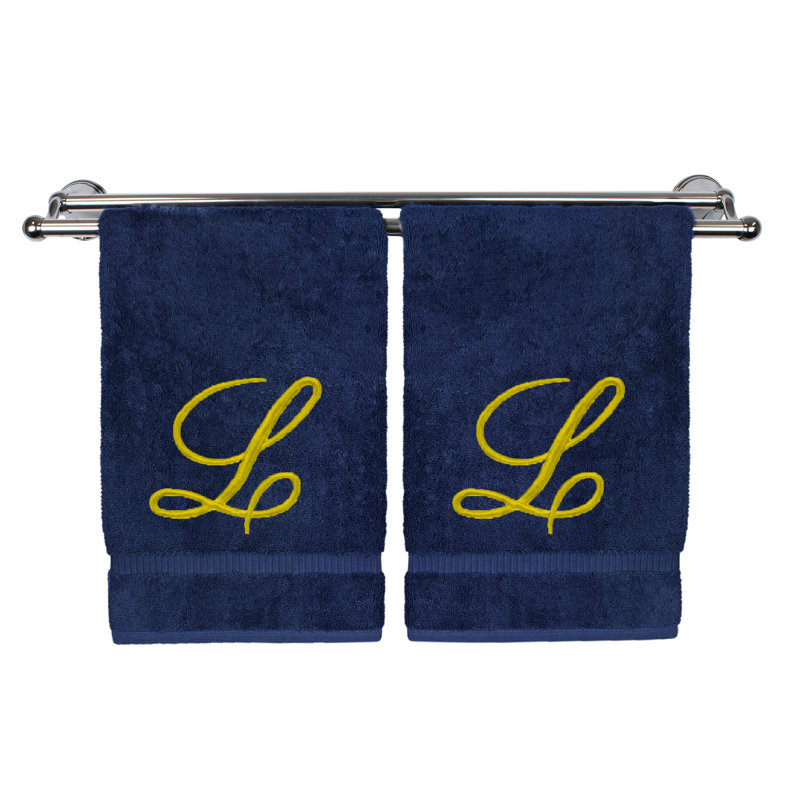 Super Plush Hand Towel, Navy/Gold, L