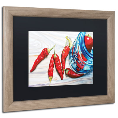 Ball Jar Peppers Giclée Framed Painting Print