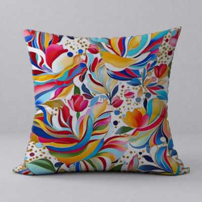 Floral Reversible Throw Pillow