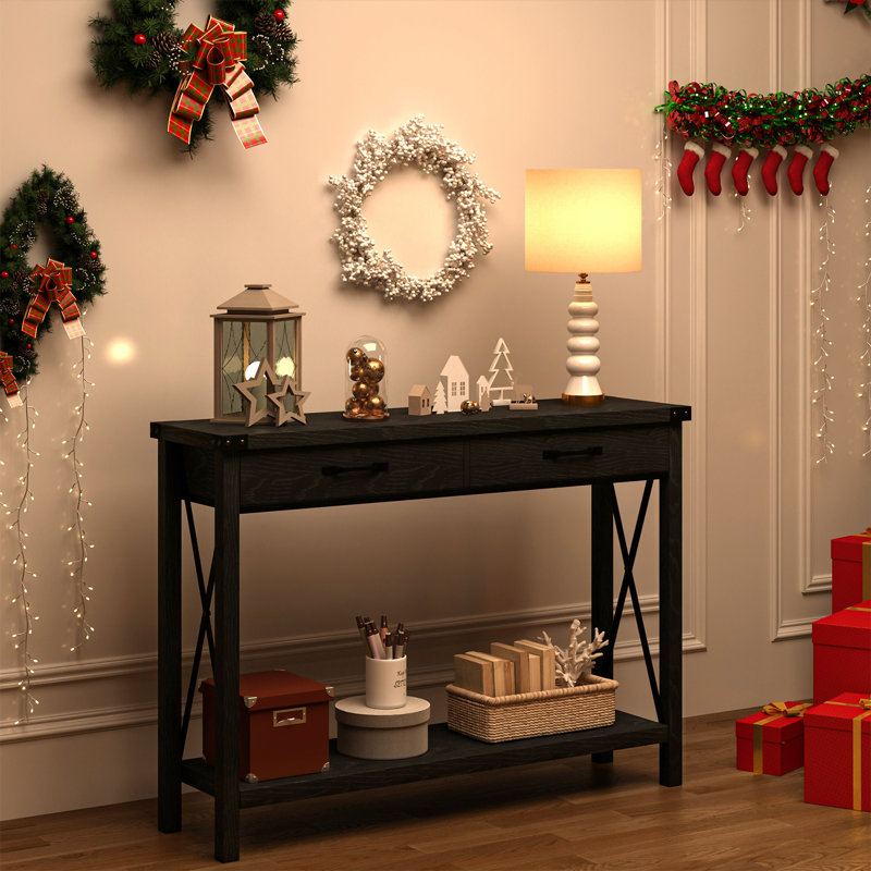 110cm Console Table, Black/Black