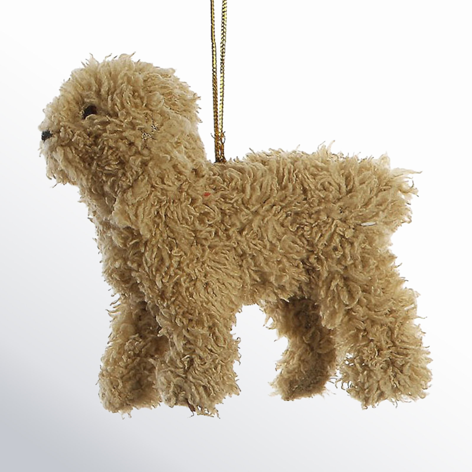 4.38'' Handmade Fabric Animals Shatterproof Hanging Figurine Ornament, Tan