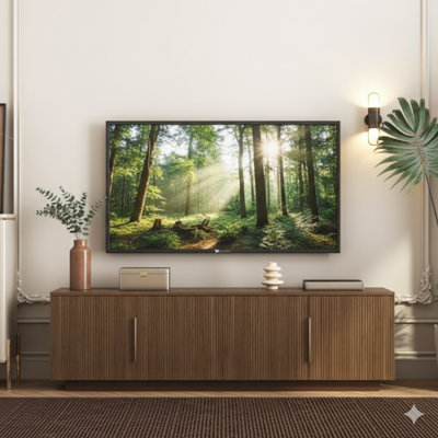 Meuble télé avec éclairage à DEL de 16 couleurs, console de télévision moderne de 68 pouces, armoire de divertissement pour téléviseurs de 55, 60 ou 65 pouces.