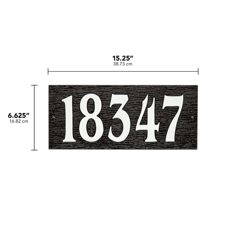 Woodgrain Rectangle Wall Plaque, Black/White, Yes