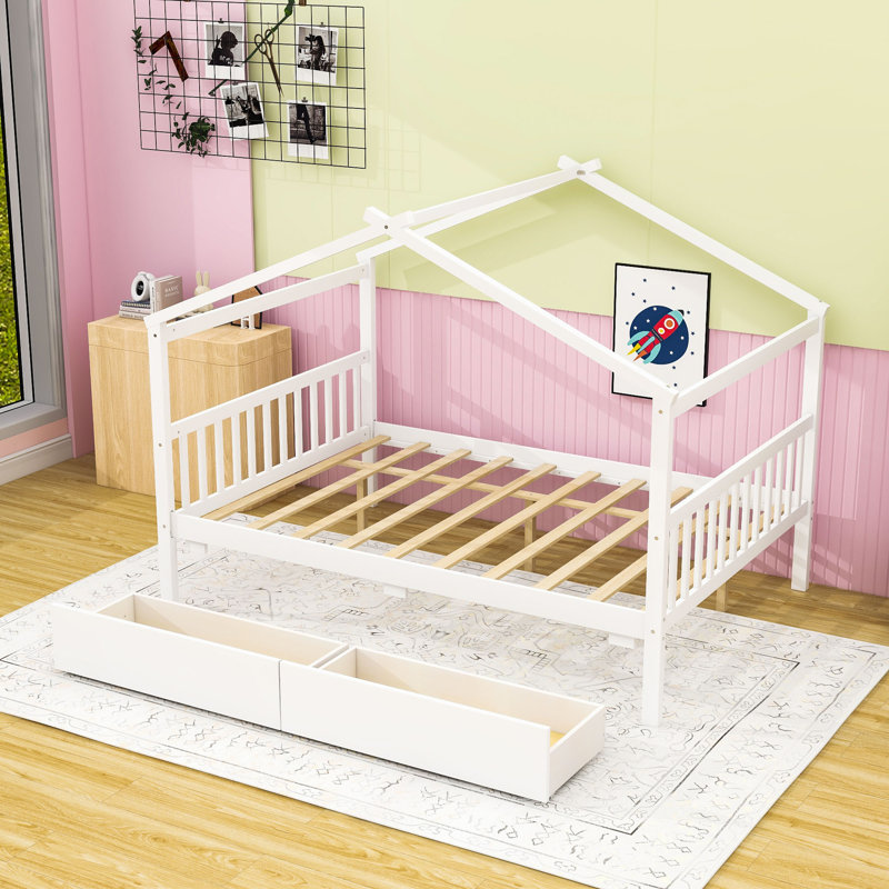 Dailene 2 Drawer House Beds by Gracie Oaks, Full, Natural
