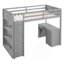 Lit mezzanine avec tablettes et bureau