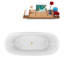 Baignoire de trempage sur pattes 67 "avec drain, pattes et plateau en bambou 67" Streamline-1576153800-1576153812