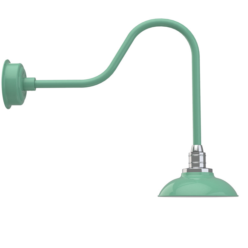 Luminaire de grange d’extérieur Ludwicka, H 24,52 po x l 10 po x P 30 po, Jade